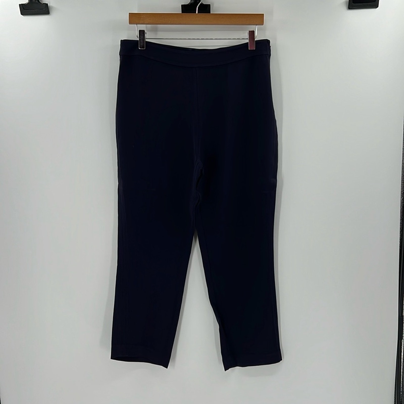 Kobi Halperin Women's High Waisted Flat Front Ankle Pants - Navy - Large
